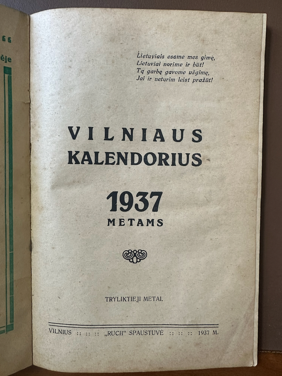 Vilniaus kalendorius 1937 metams